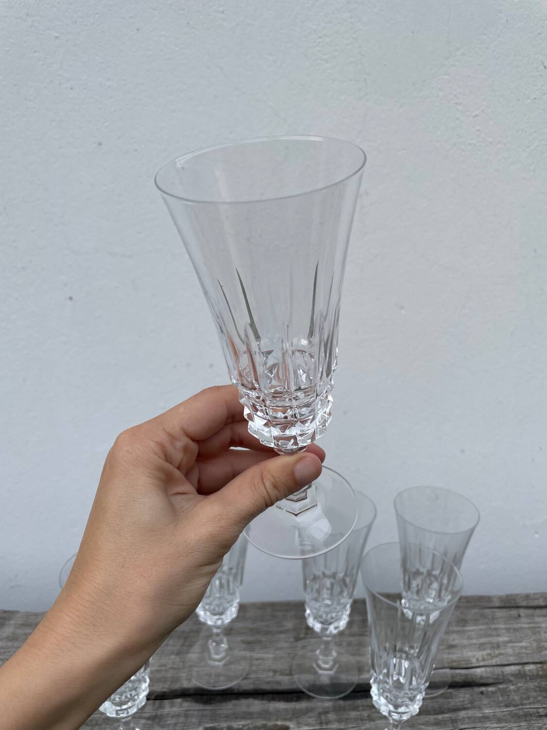 6 flûtes à champagne en cristal