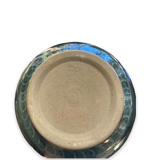 Raku Large Enamelled Ceramic Basin with Anthropomorphic Sockets