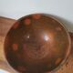 Vintage bowl, old enameled ceramic, wood fired