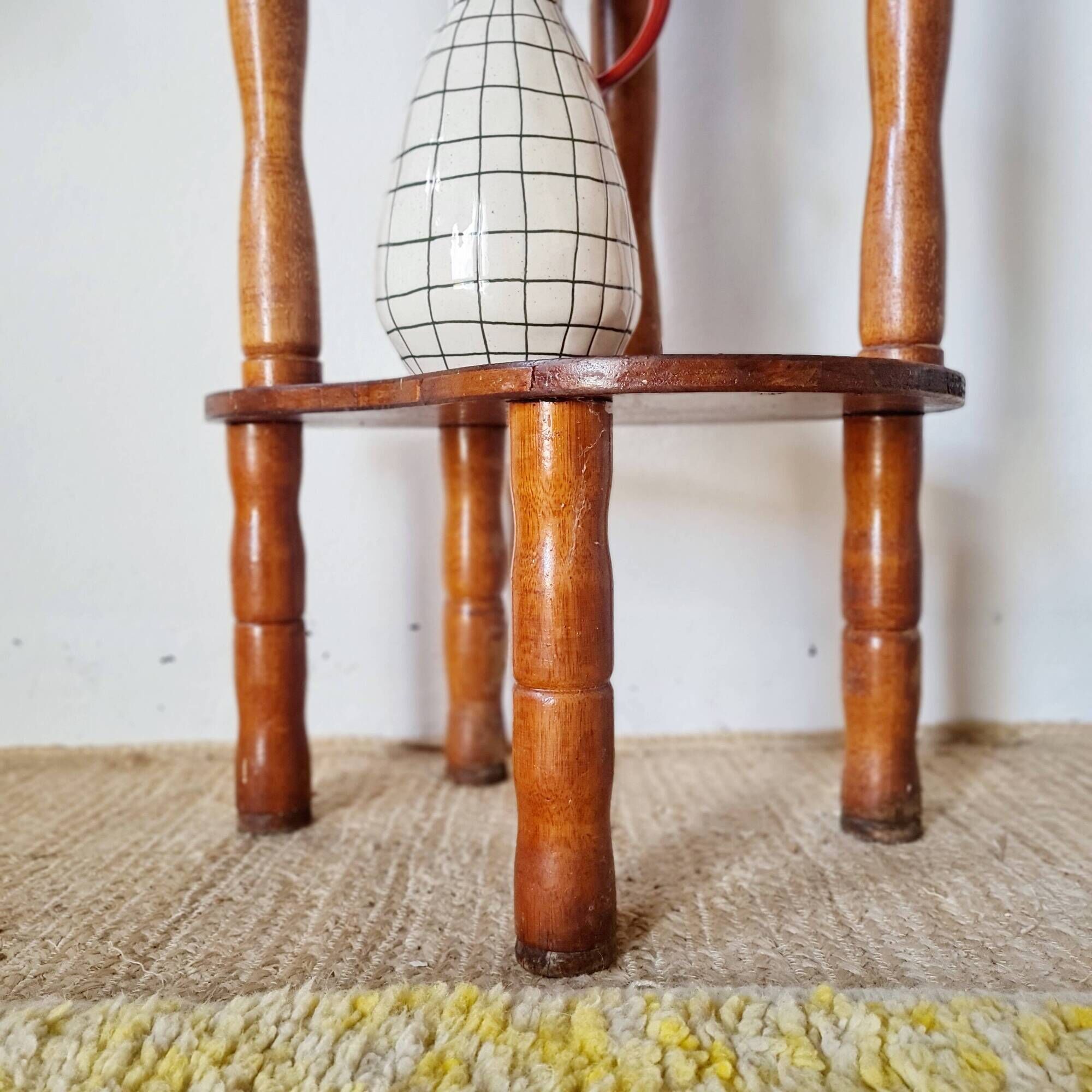 Antique wooden stand - antique wooden plant holder