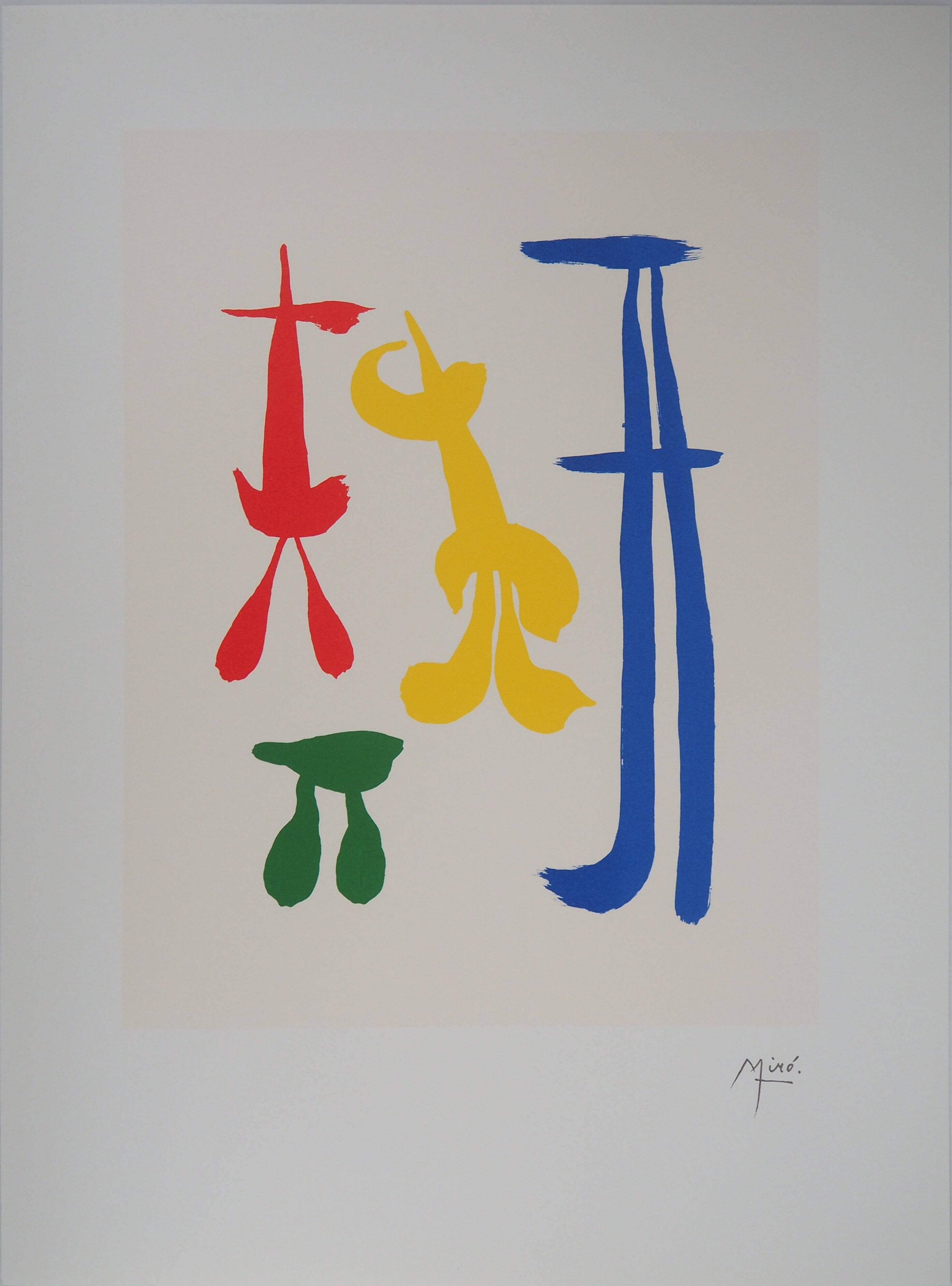 Joan miro: surrealist family, signed lithograph