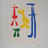 Joan miro: surrealist family, signed lithograph