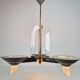 Vintage French Brass Acrylic Chandelier, 1970s