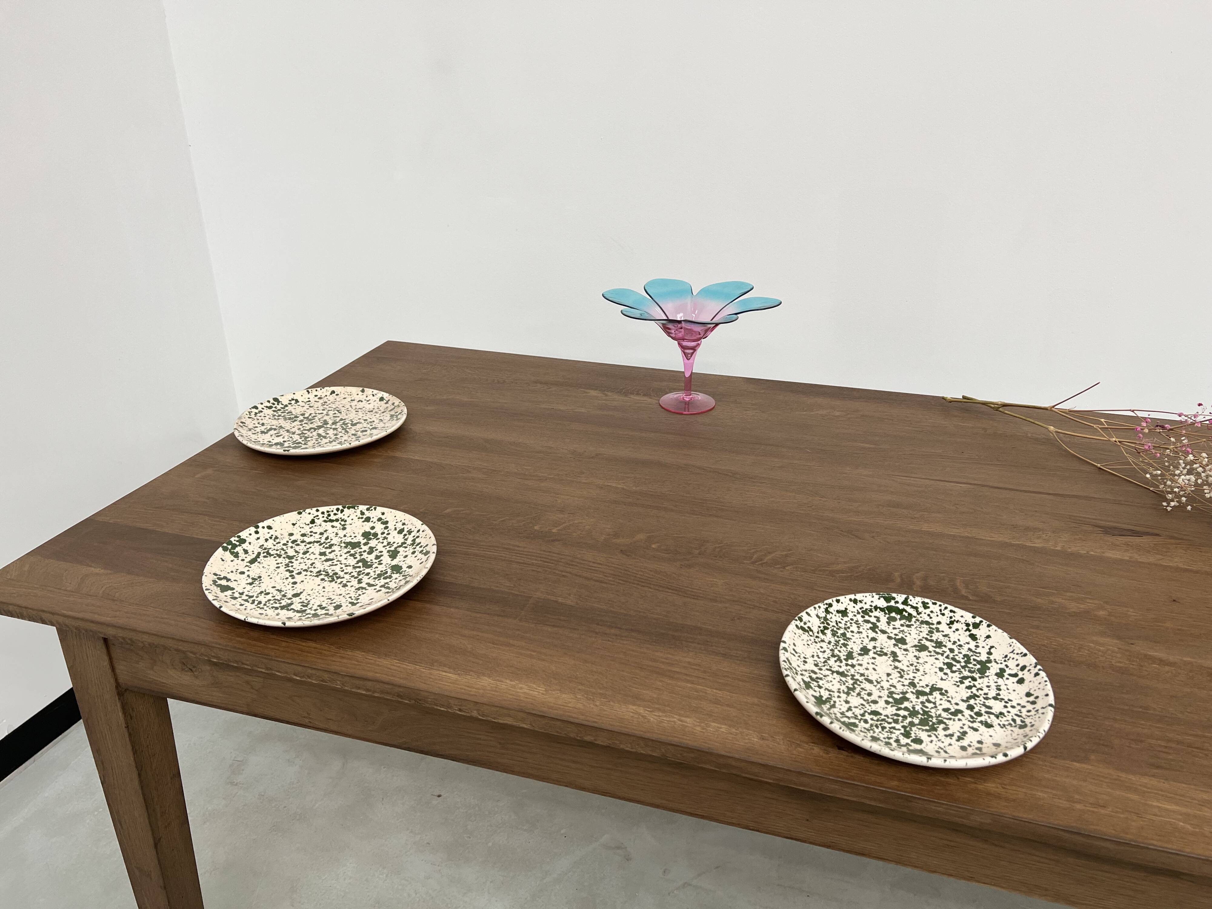 "Dark Brown" farmhouse table in solid oak, 300 x 90 cm