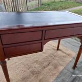 Black leather desk with extensions