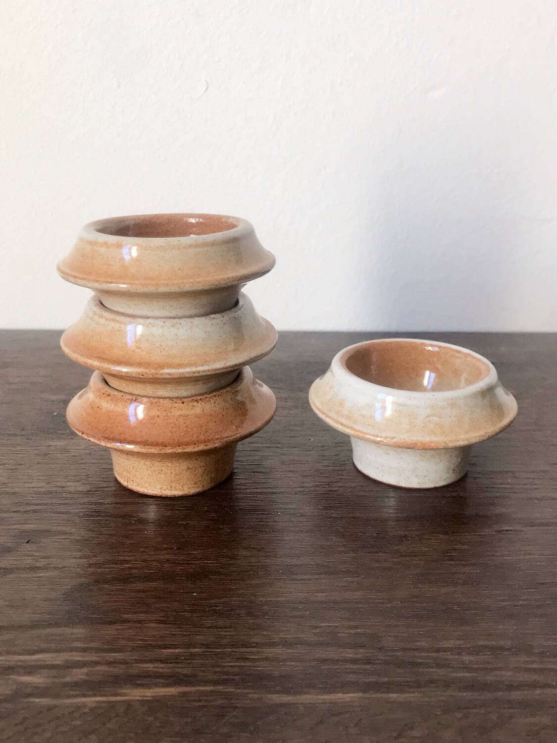 Set of 4 stoneware egg cups