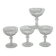 Set of 4 faceted crystal champagne glasses, 1930