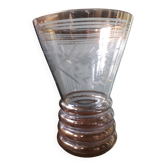 Vintage 1970s cut glass vase