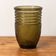Vintage olive green smoked glass vase – Textured relief decoration – H19 cm