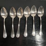 Silver-plated metal soup spoons