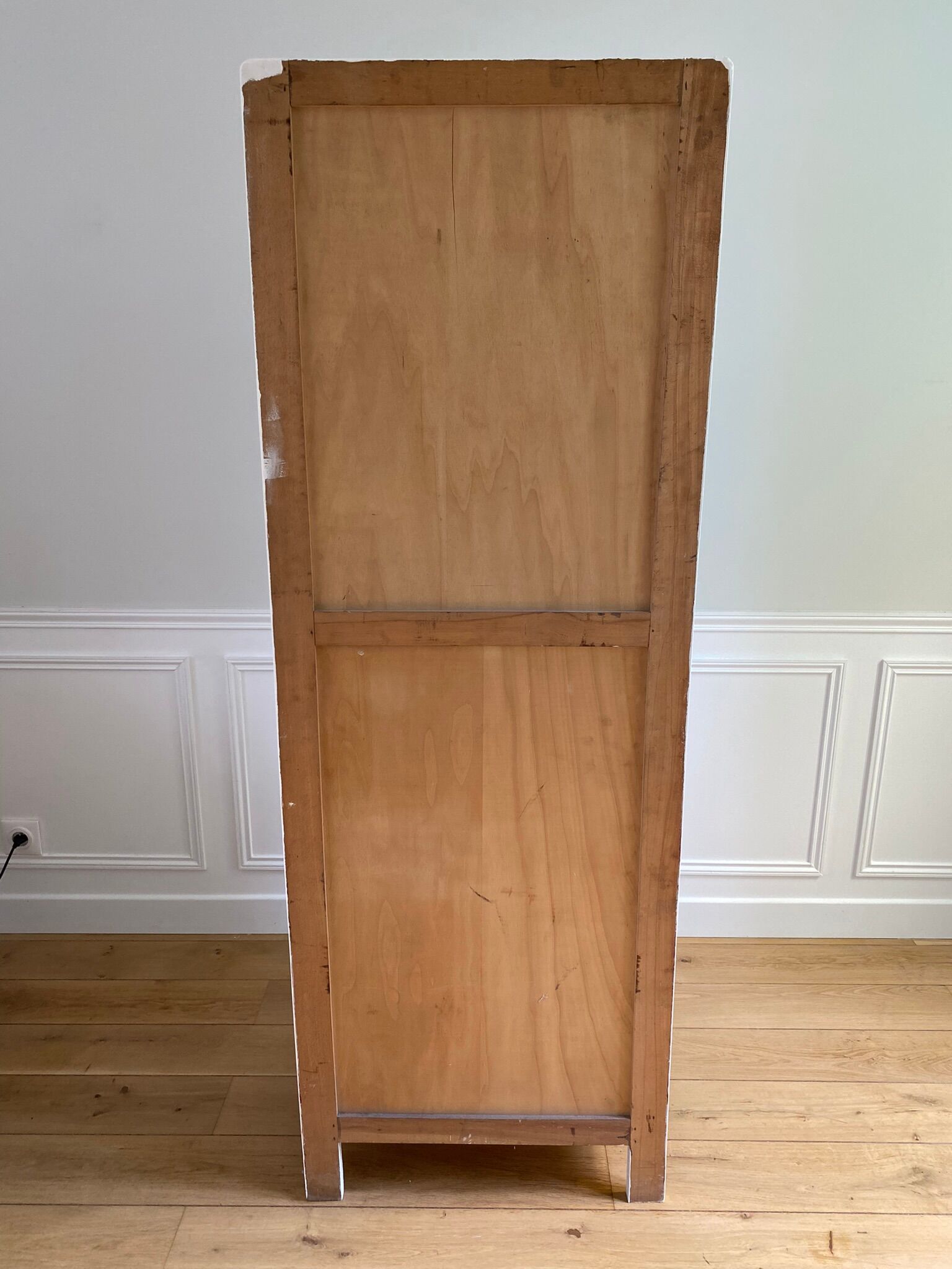Parisian wardrobe / vintage wardrobe, painted white