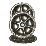 Set of 4 Guy Degrenne stainless steel oyster plates