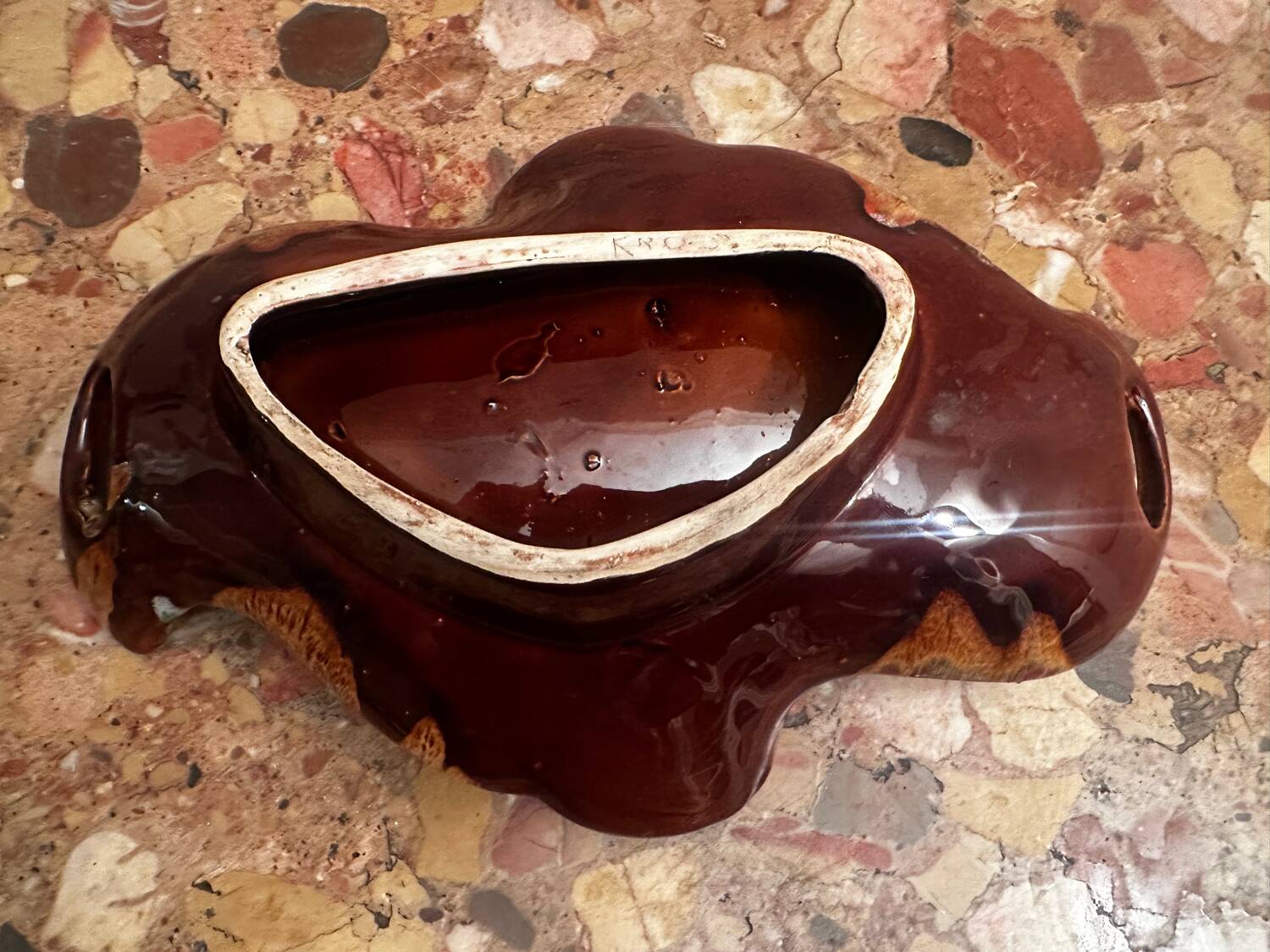 Vintage ceramic bowl / pocket bowl attributed to Vallauris.