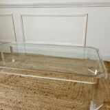 Table basse Athena en altuglas et verre David Lange, années 1970