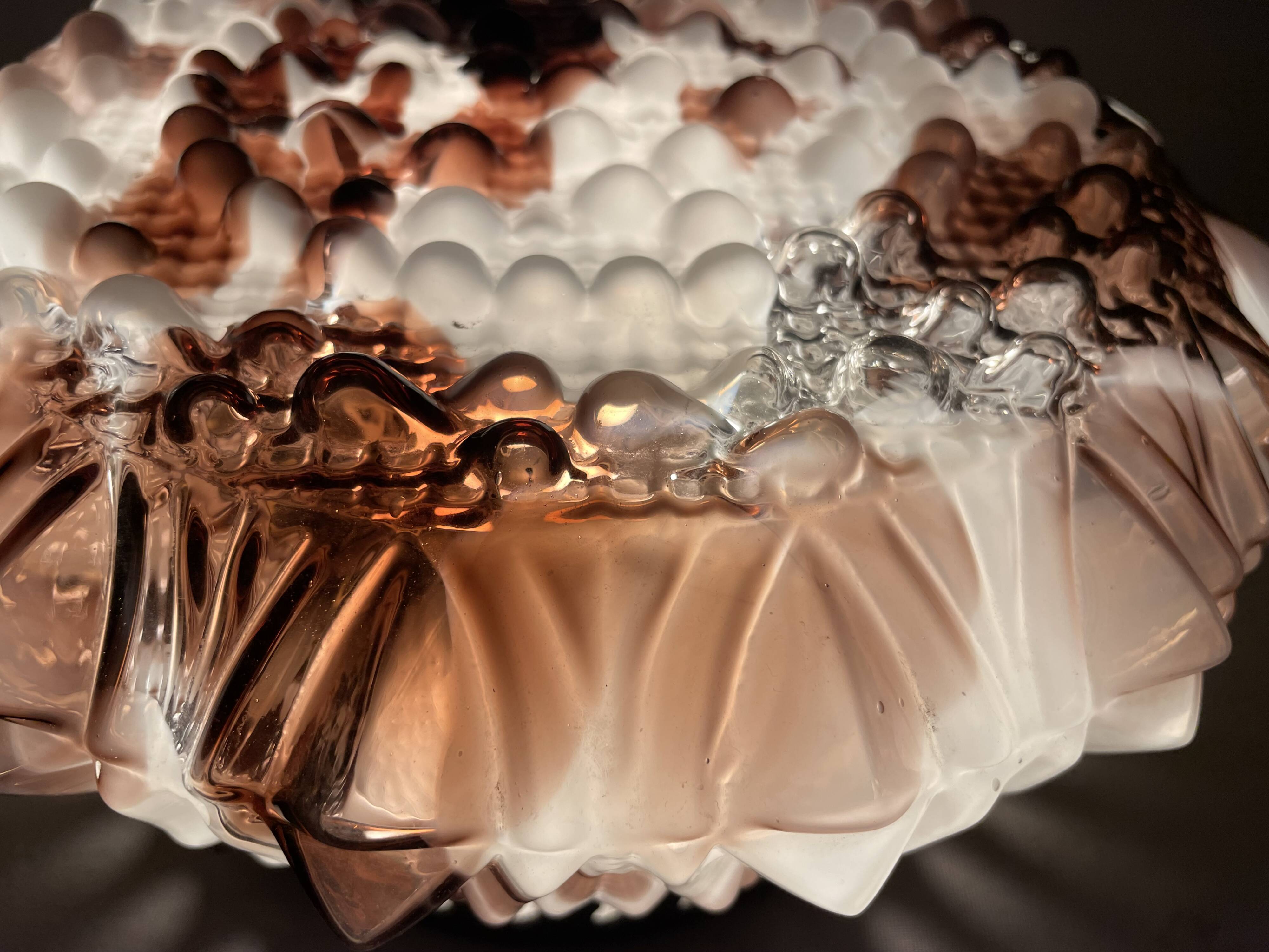 Murano glass burgundy glass flush mount lamp