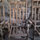 Set of 6 vintage American folding deck chairs in hardwood, 1940s–1960s.