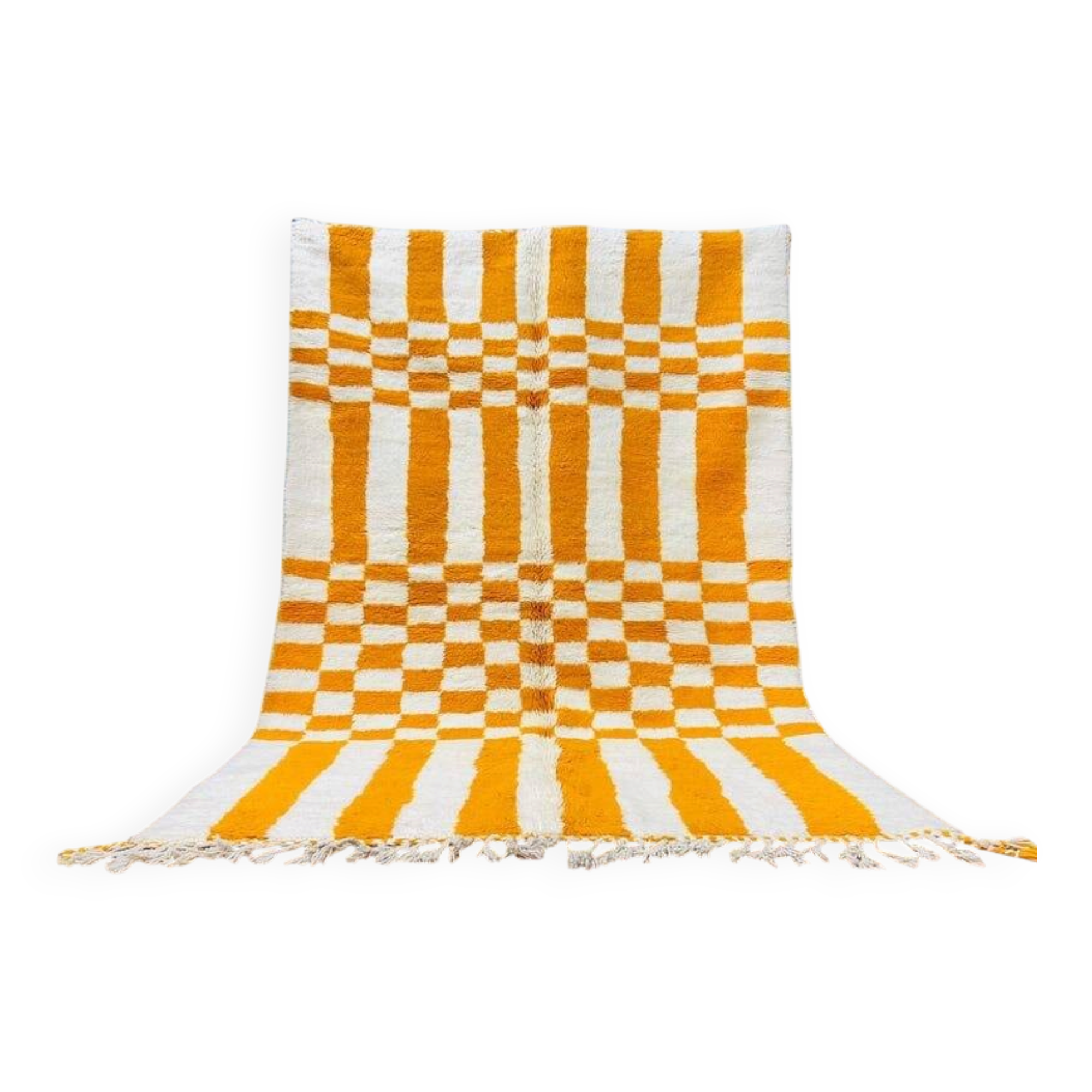 Orange Berber rug made of pure wool, handmade, 150/250 cm.