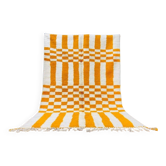 Orange tapis berbère en laine pure fait main 150/250 cm