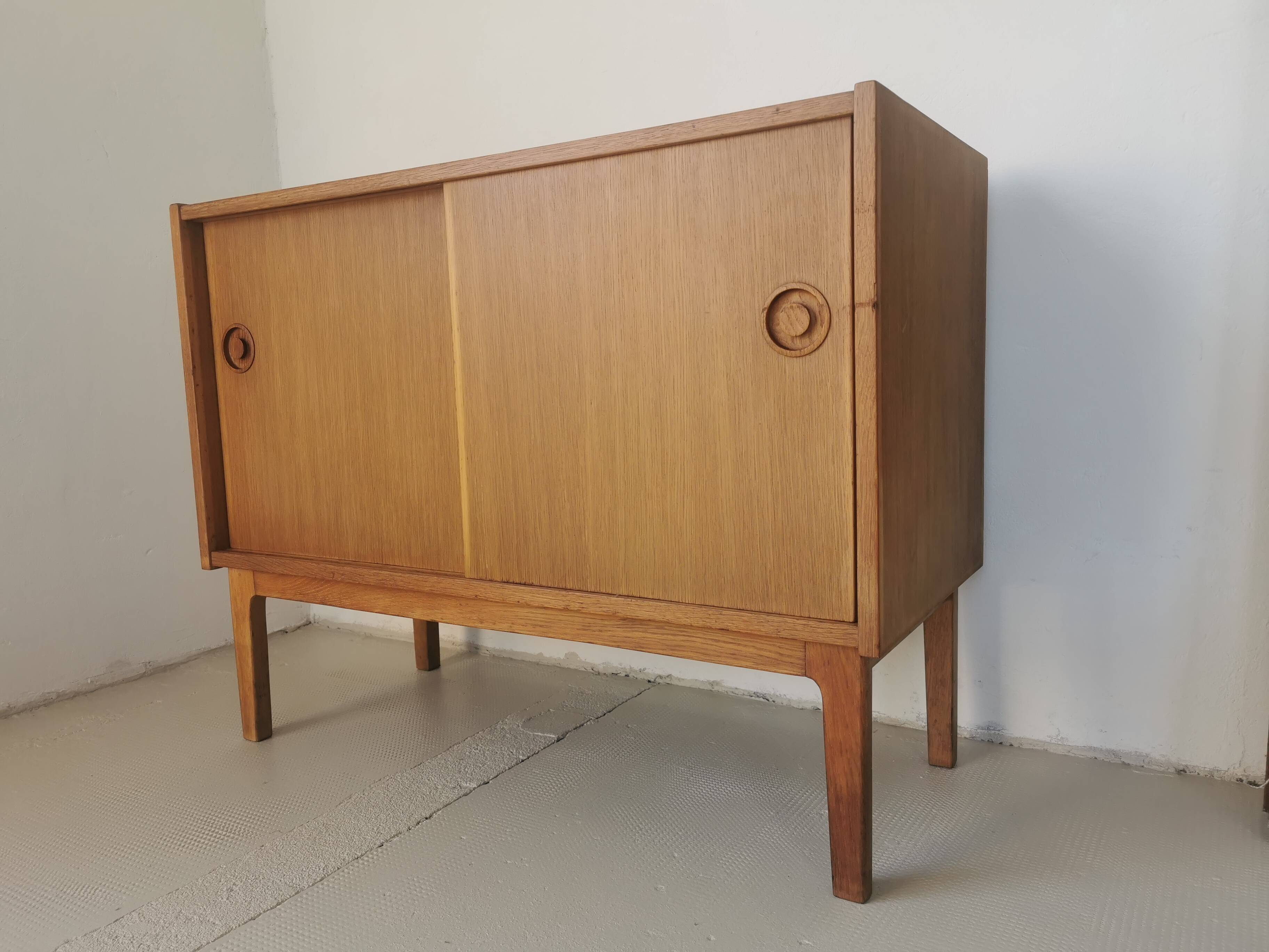 Danish sideboard, sliding doors, in oak