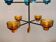 Hanging candlestick in cast iron and glass, Danish from the 1970s.