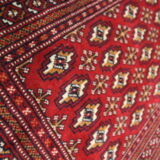 Traditional small vintage red wool persian rug handmade oriental area rug - 67x138cm
