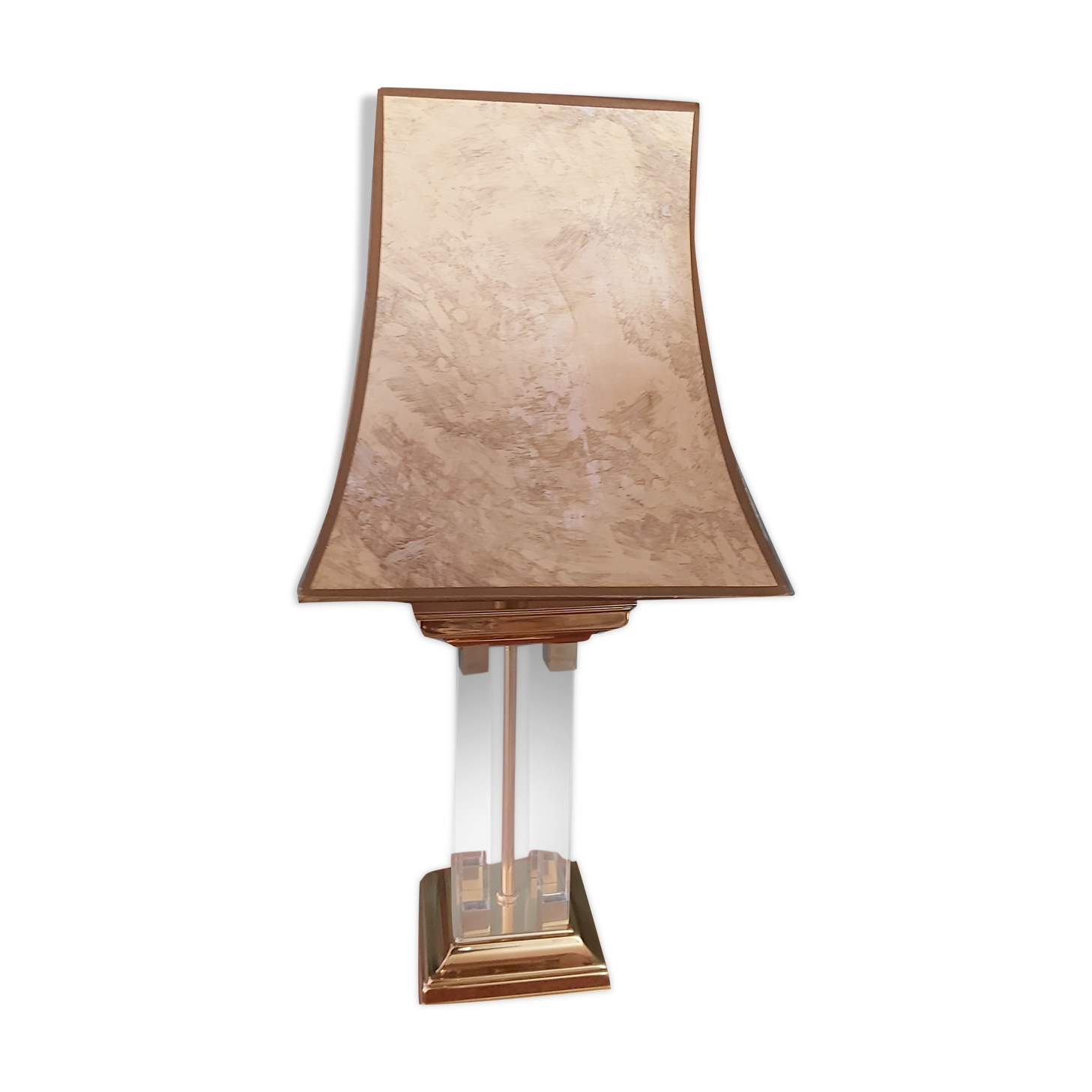 Lamp Le Dauphin in Plexiglas and brass from the 70