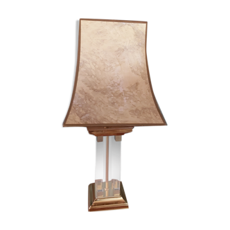 Lampe Le Dauphin en plexiglas et laiton des années 70