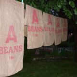 Transport of beans in Burlap bag