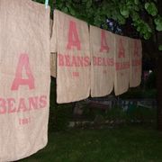 Transport of beans in Burlap bag