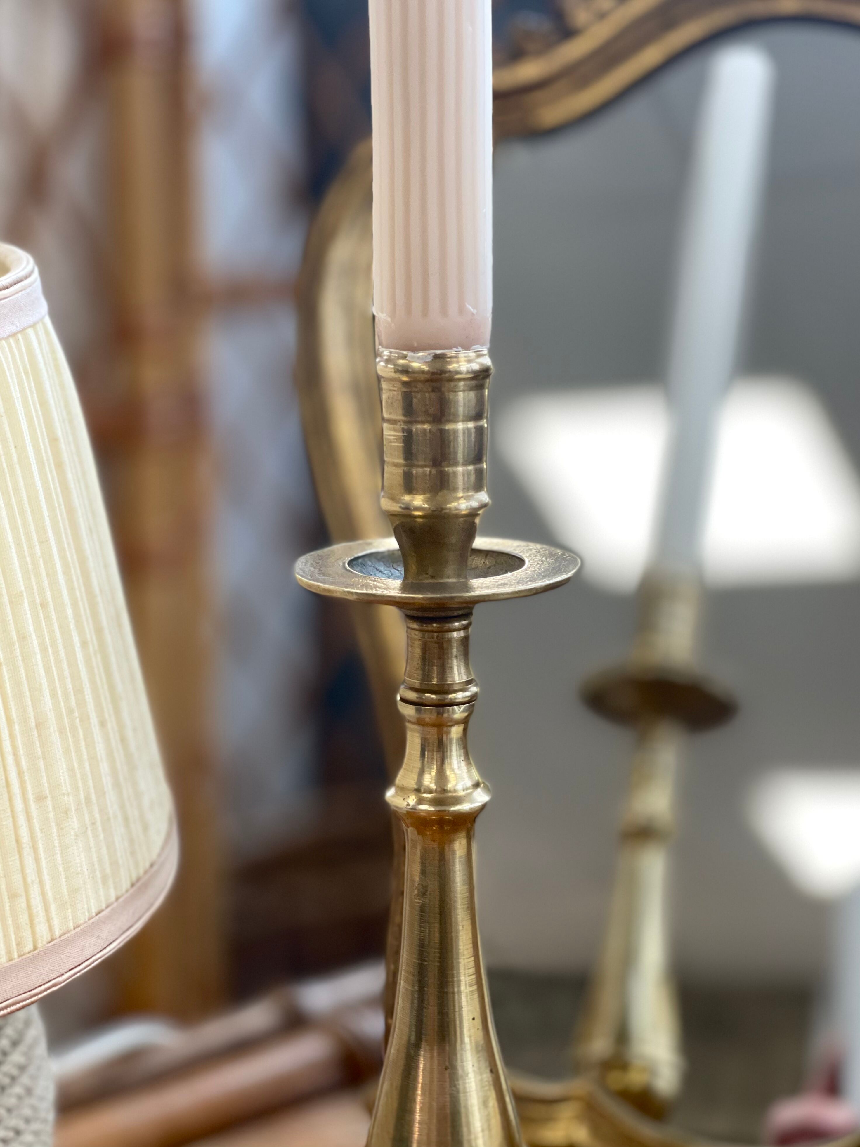 Old brass candle holder