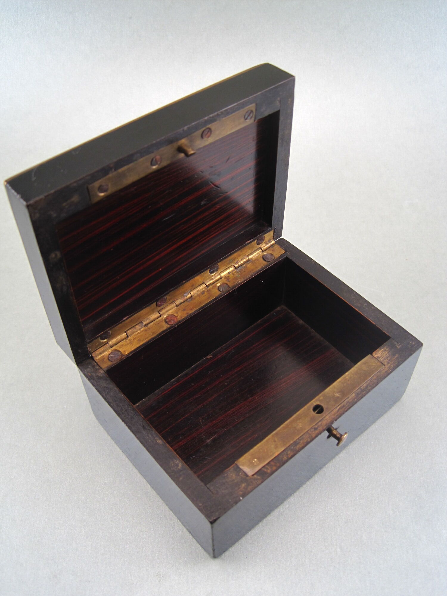 Jewelry box in blackened wood marquetry brass napoleon iii