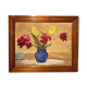 Tableau ancien, nature morte aux tulipes, années 70-80