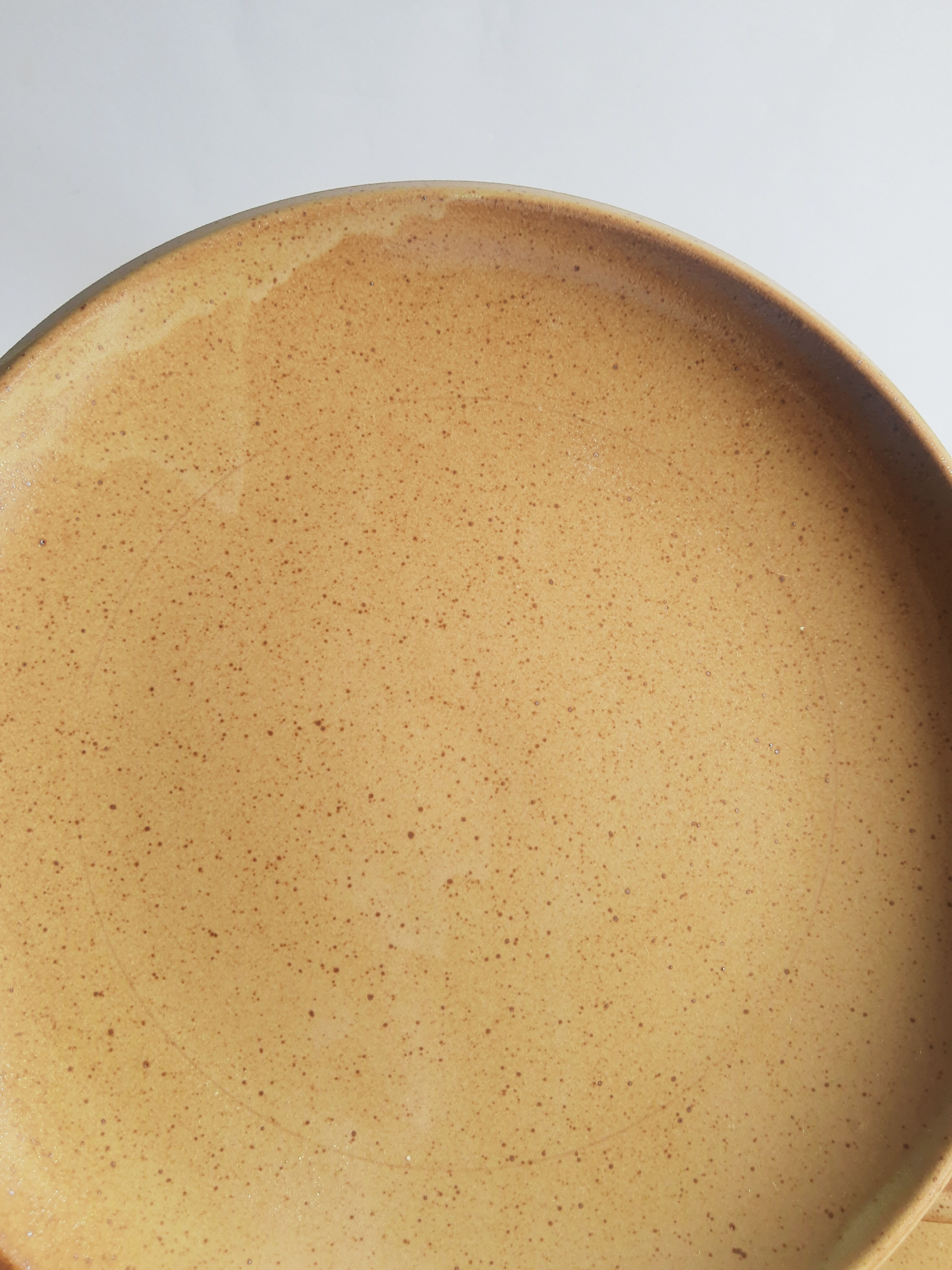 Set of 6 flat plates in Brenne stoneware from France vintage