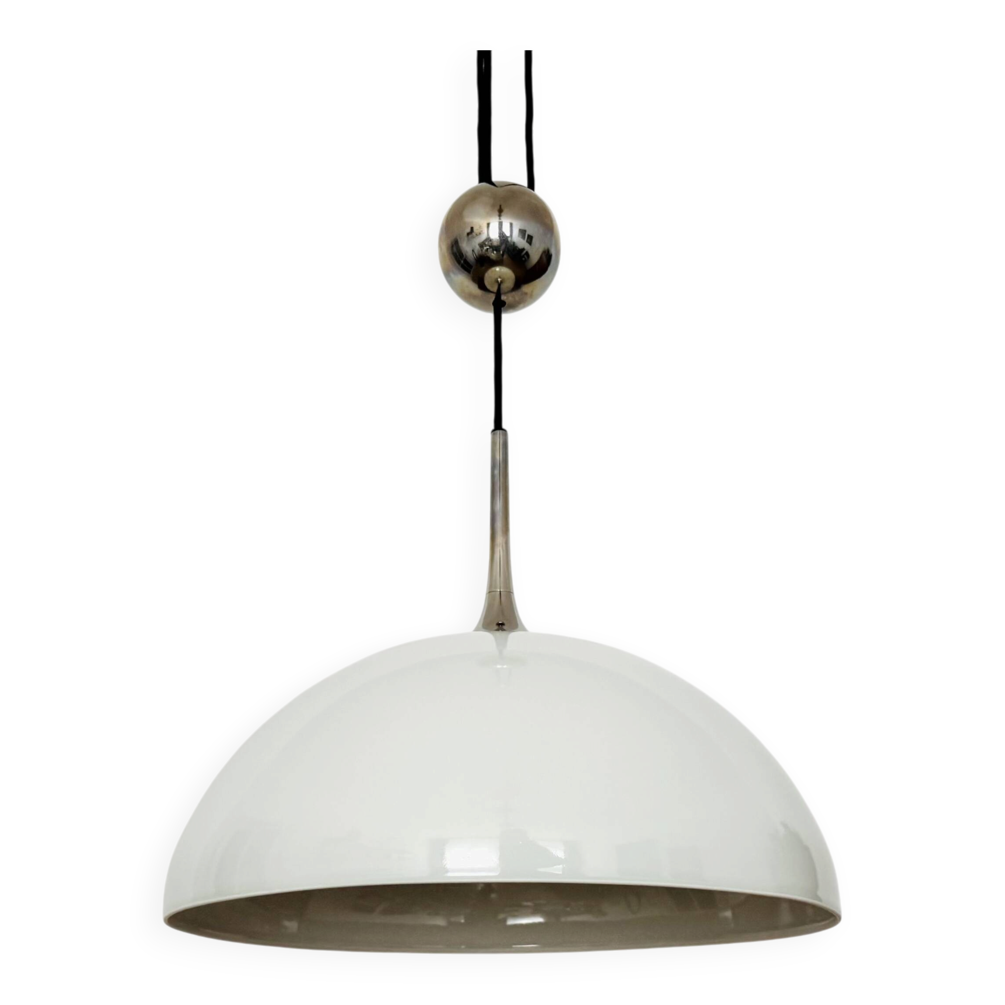 Lampe suspendue Posa réglable avec abat-jour en porcelaine par Florian Schulz