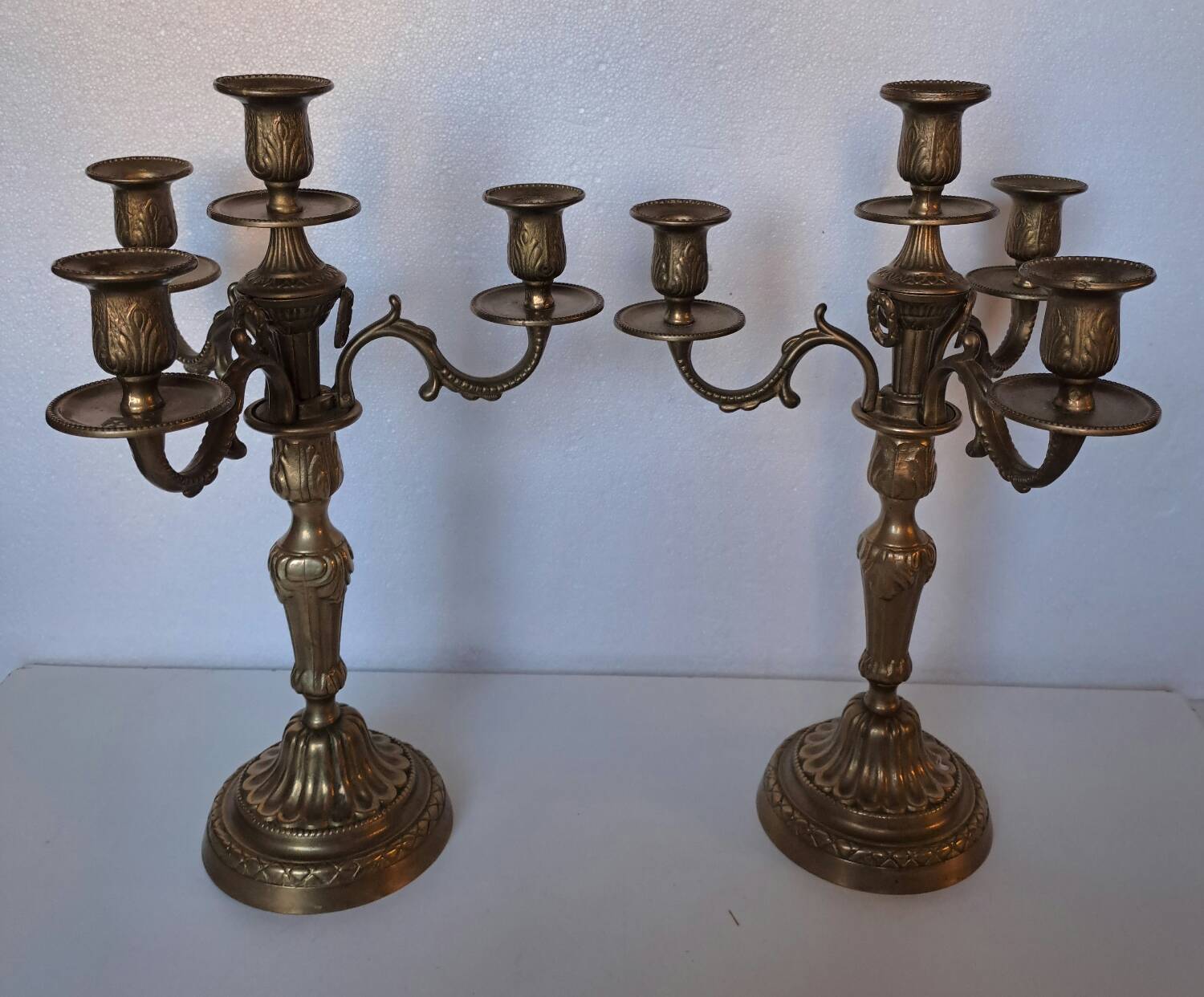 Pair of bronze candlesticks