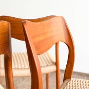 Set of 4 chairs 71 in teak by Niels O. Møller, JL Moller, Mid Century