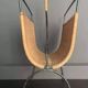 Wicker and lacquered metal magazine holder vintage 1950