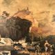 Louis XVI style trumeau in 19th century lacquered wood 196x172cm