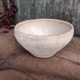 Vintage French salad bowl in white clay