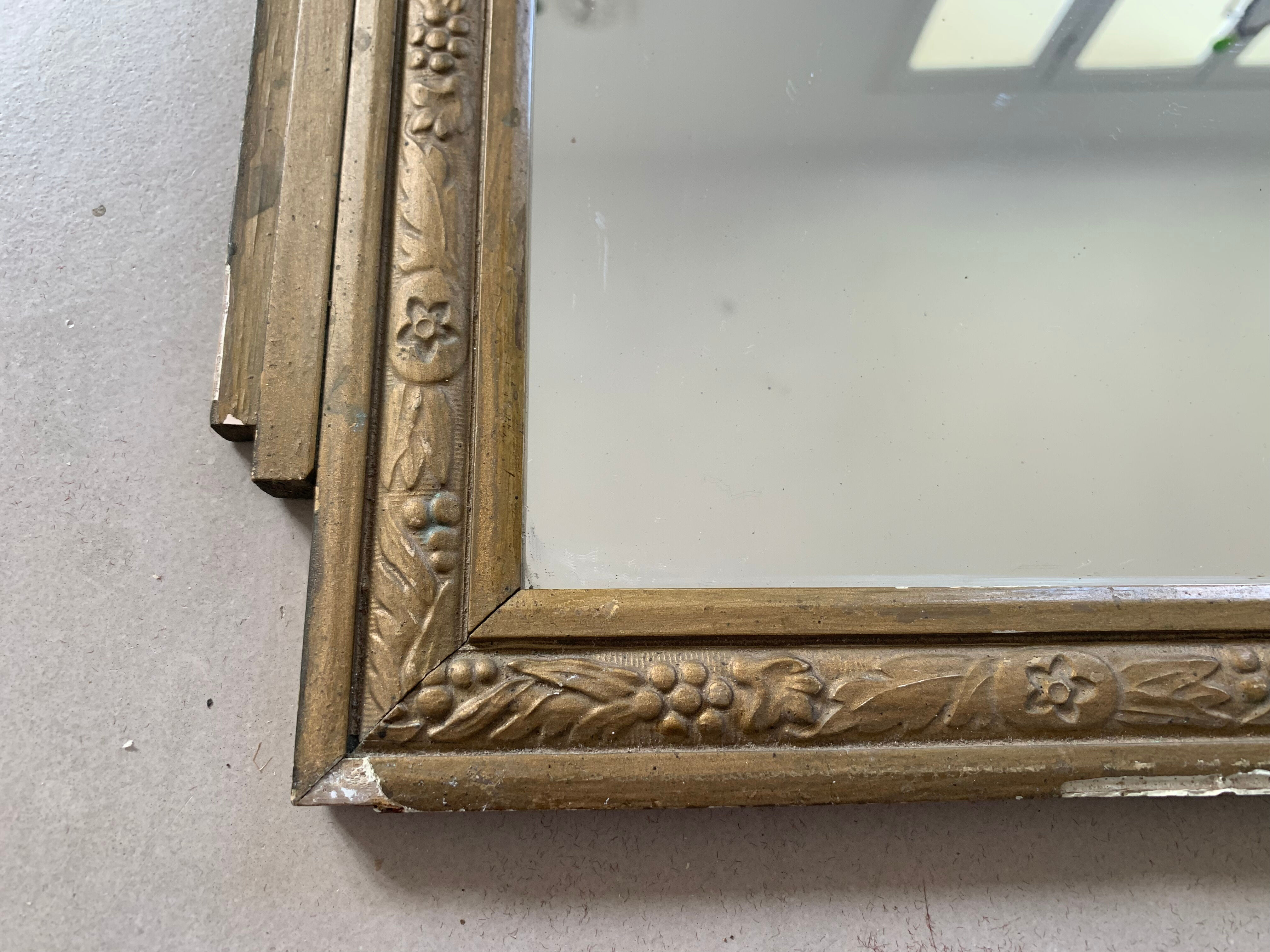 Old Art Deco wall mirror 51x33cm