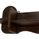 Vintage wooden wall shelve rack bookshelf in dark oak wood minimalist