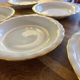 6 Limoges porcelain soup plates signed P. Dessagne in very good condition