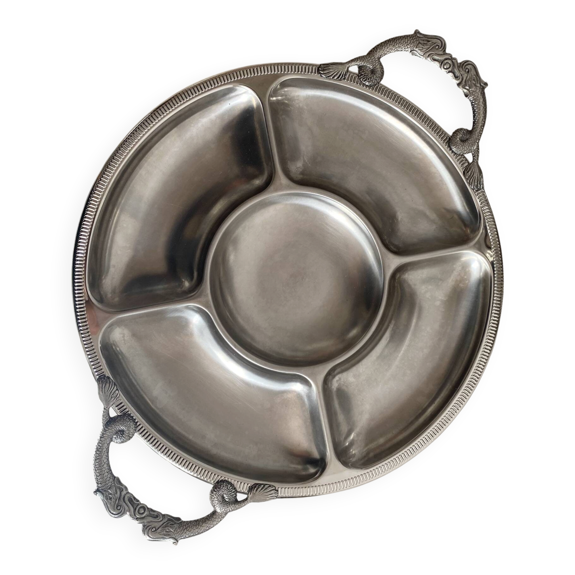 Mat stainless steel aperitif platter Jean Couzon
