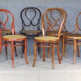 Set of 6 chairs no. 20 known as "omega" caned, including 3 thonet.