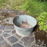 Large vintage steel handle basin