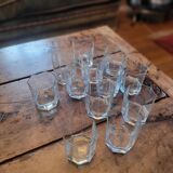 12 octagonal glasses - 80's