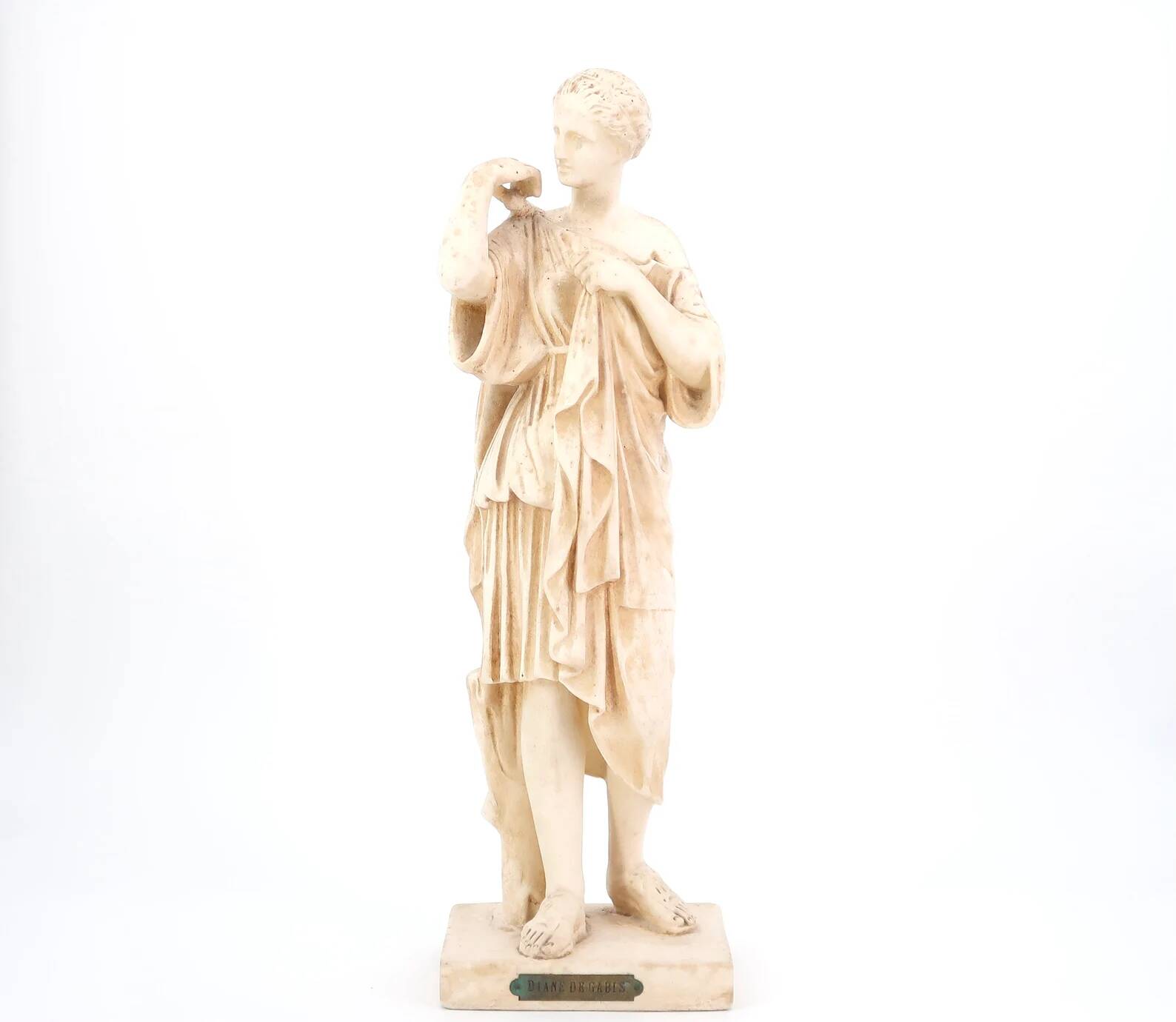 Classical female plaster sculpture by Diane de Gabis