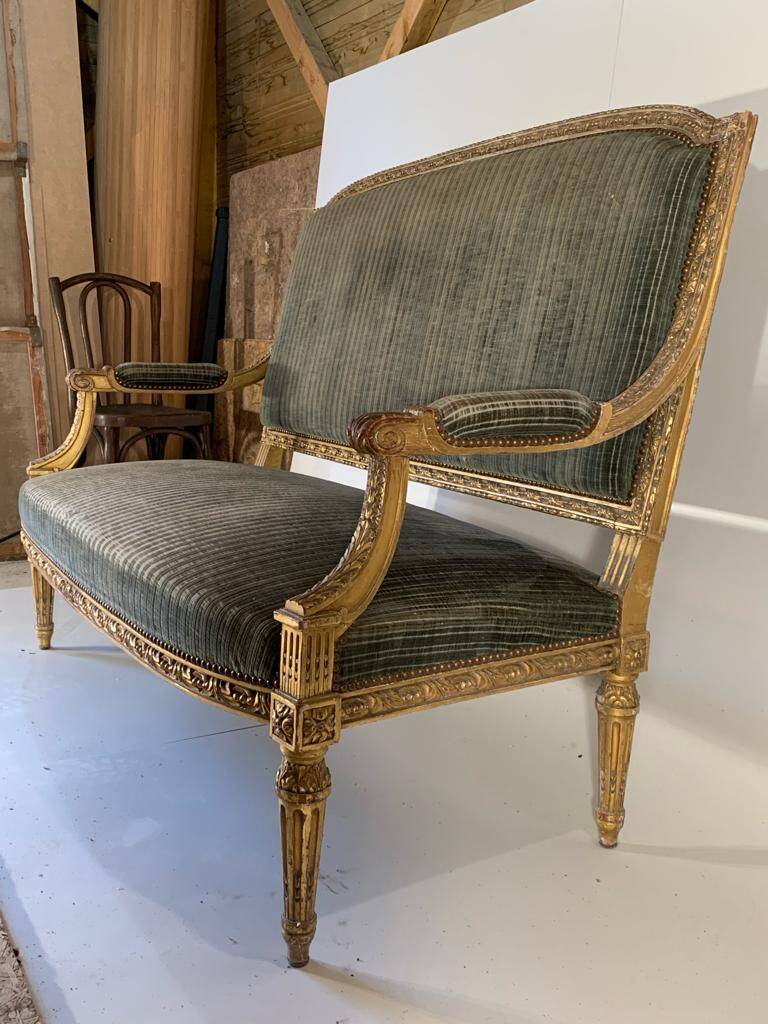 Salon complet: 1 canapé et 3 fauteuils 19ème