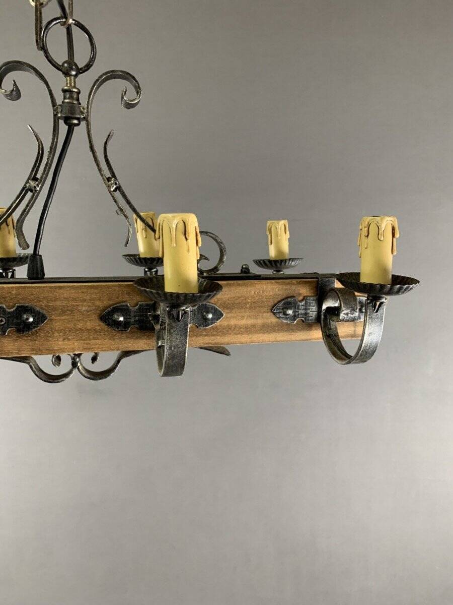 Rustic Wood and Metal Pendant Light