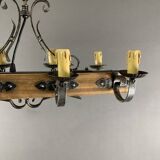 Rustic Wood and Metal Pendant Light